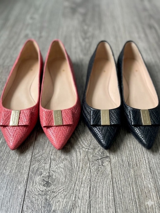 kate spade Shoes - Kate Spade New York Deneuve Pink Woven Bow Flats 6.5 Medium